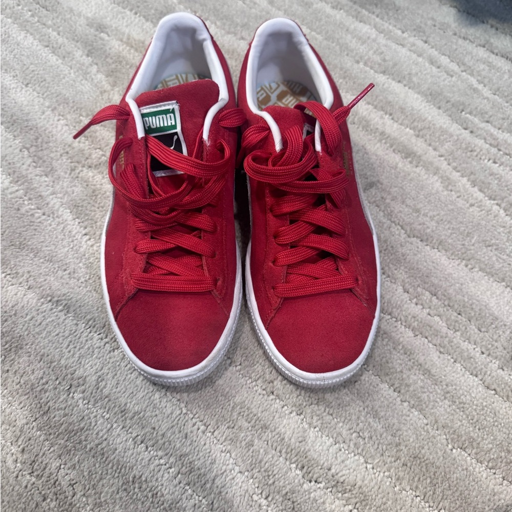 Puma Women's Red Suede Sneakers